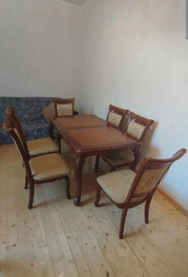 Masalar: Qonaq otağı üçün, İşlənmiş, 6 stul