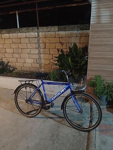 maşın velosiped: CROLAN şəhər/komfort velosipedi - Rəng: mavi, ağ loqo yazıları - — 1