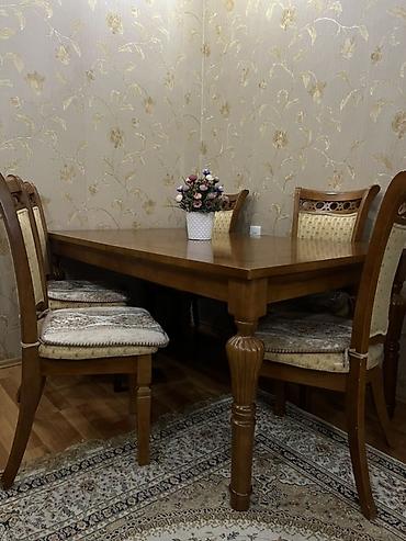 kohne stullar: Klassik üslubda yemək masası və 4 ədəd stul dəsti. - Material: bərk — 4