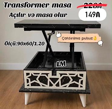 istollar: Transformer masa – açılır və tam funksional masa olur. Ölçü — 1