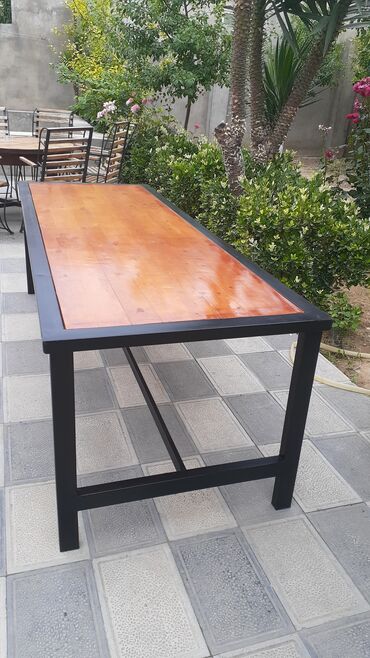 Taburetlər: Sənaye üslubunda bar tabureləri - Oturacaq: təbii ağacdan, yumru — 9