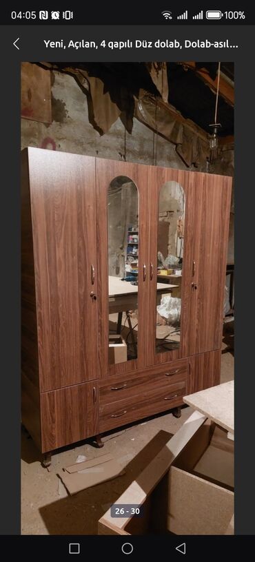 Dolablar: Yeni, Açılan, 4 qapılı Düz dolab, Dolab-asılqan, Azərbaycan — 22