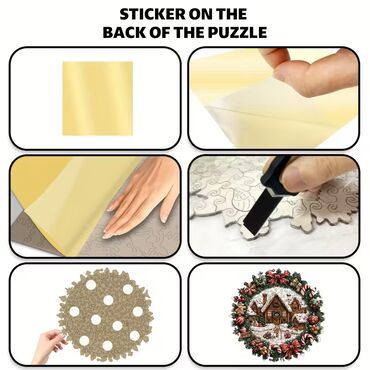 Kreativni setovi za decu: Christmas drvene puzzle NOVO Drvena slagalica 2 u 1 – Božićna kućica — 3