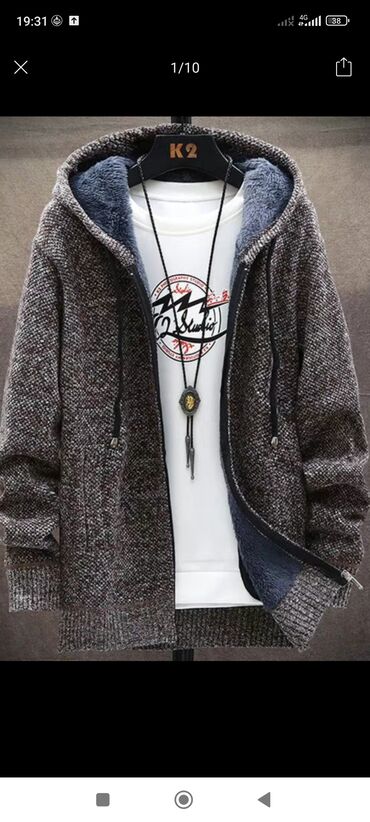 Куртки: Мужские тёплые куртки/кофты на молнии - Модели: вязаные худи с — 1