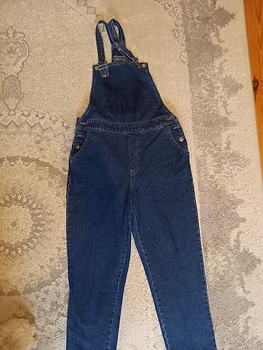 tulum cins: Qadınlar üçün denim kombinezon - Model: Klassik cins kombinezon, düz — 1
