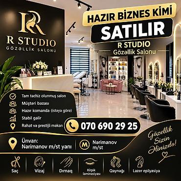 Готовый бизнес: R STUDIO Gözəllik Salonu – hazır biznes kimi satılır Məkan: - — 1