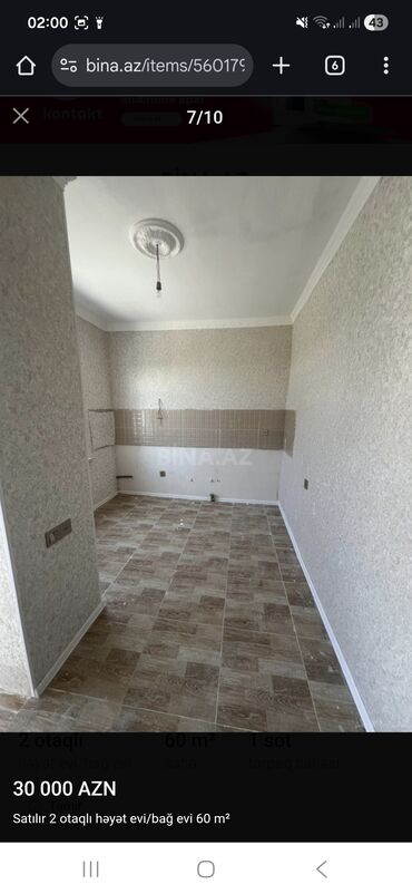 Bağ evlərinin satışı: Satılır: 2 otaqlı həyət evi/bağ evi – 60 m² - Ümumi sahə: 60 m² - — 8