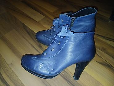 penceler: Qadın dəri botları – tünd mavi rəng - Material: hamar təbii dəri — 1