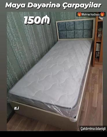 Maya dəyərinə çarpayı. Tək nəfərlik çarpayı, üzlüklü yumşaq başlıq