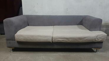 мебель мякий: Диван-кровать, цвет - Серый, Б/у
