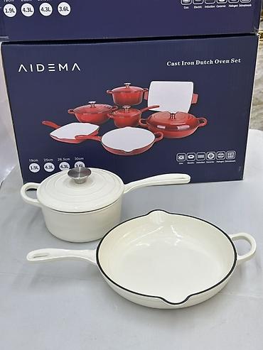 aidema: Чугунный набор посуды AIDEMA 7 в 1 с эмалированным покрытием Color — 4