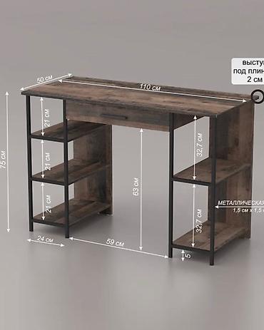 loft столы: Письменный стол в стиле лофт с металлическим каркасом - Прочный — 6
