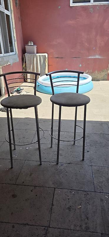 stul plastik: 2 ədəd bar taburesi - Dizayn: Metal karkas, arxası qövs formalı 3 — 2