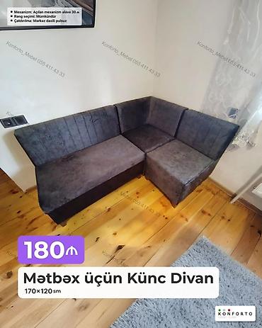 Ev üçün mebel: Mətbəx üçün künc divan – 170×120 sm - Kompakt L‑şəkilli dizayn — 1
