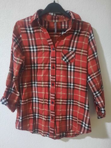 etno košulje: M (EU 38), Cotton, Plaid, color - Red