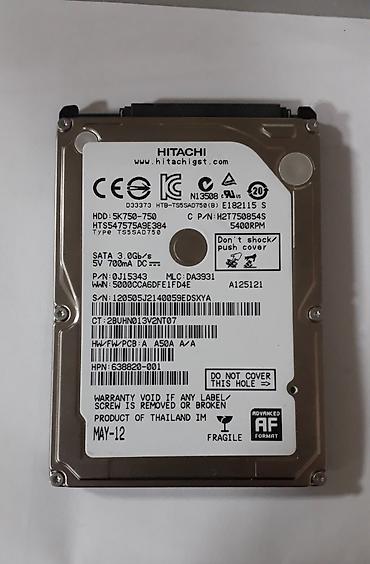 hdd yadas vinti: Hitachi 750 GB 2.5" daxili hard disk (HDD) satılır. Noutbuklar və 2.5 — 1
