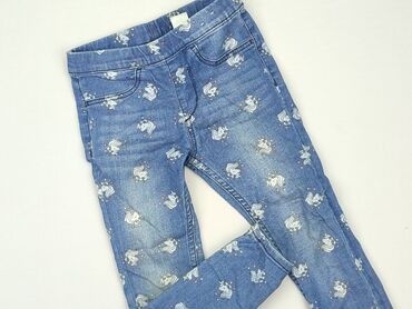 bonprix legginsy dżinsowe: Spodnie jeansowe, H&M, 3-4 lat, 104, stan - Dobry