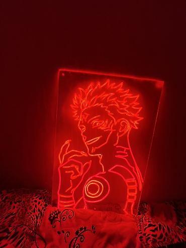 неоновые лампы на стену: Неоновая LED-вывеска «Аниме-персонаж» (контурный рисунок профиля). - — 2