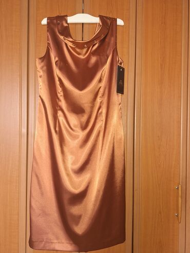 ženske letnje haljine: 2XL (EU 44), color - Gold, Cocktail, With the straps