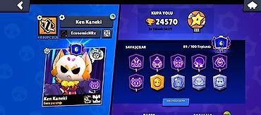 Digər: Brawl Stars hesabı – “Ken Kaneki” - Kupa: 24,570 (ən yüksək: 24,571) — 1