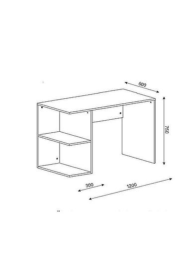study table: 120*60. Компактный письменный/компьютерный стол с открытым стеллажом — 2