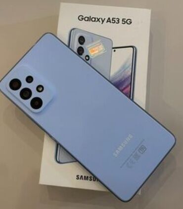 телефон fly nimbus 3: Samsung Galaxy A33, 128 GB, rəng - Göy, Zəmanət, Düyməli, Barmaq izi
