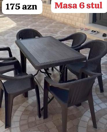 divan temizlenmesi: Yeni, Dördbucaq masa, 6 stul, Açılmayan, Stullar ilə, Həsir toxunuşlu — 6