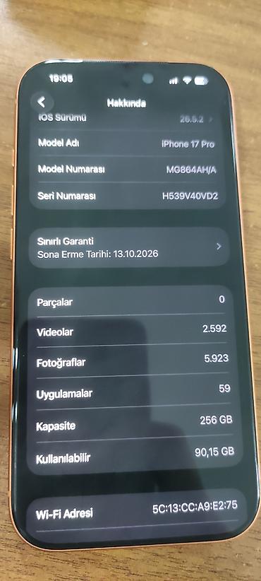 ayfon 17 pro maks: IPhone 17 Pro, 256 GB, Narıncı, Zəmanət — 3