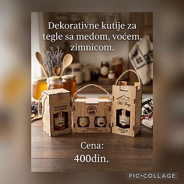 Dekorativne drvene kutije za tegle sa medom, voćem i zimnicom. -