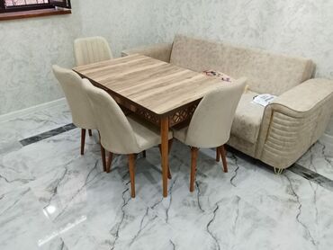 Masa və oturacaq dəstləri: Mətbəx üçün, Yeni, Açılan, Dördbucaq masa, 4 stul — 10
