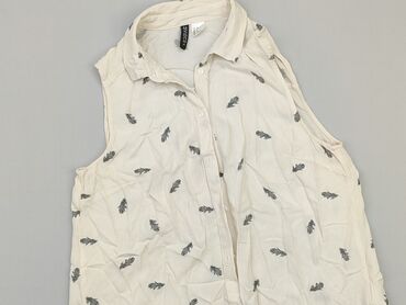 białe bluzki z falbankami na rękawach: Koszula Damska, H&M, S, stan - Bardzo dobry