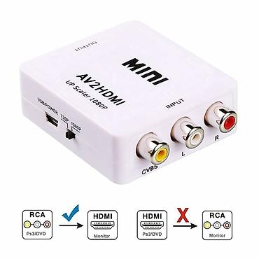 android box: Переходник преобразователь Mini 1080P UP Scaler AV to HDMI б/к — 2