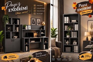 kunc ref: Müasir kitab rəfi – 5 mərtəbəli, çoxfunksiyalı saxlamaya malik model — 5