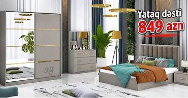 klass mebel instagram: Yataq dəsti – 849 AZN Modern üslublu, boz rəngli yataq otağı dəsti: - — 1