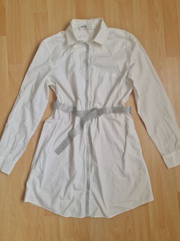 zara asimetrična haljina: Zara S (EU 36), M (EU 38), color - White, Long sleeves