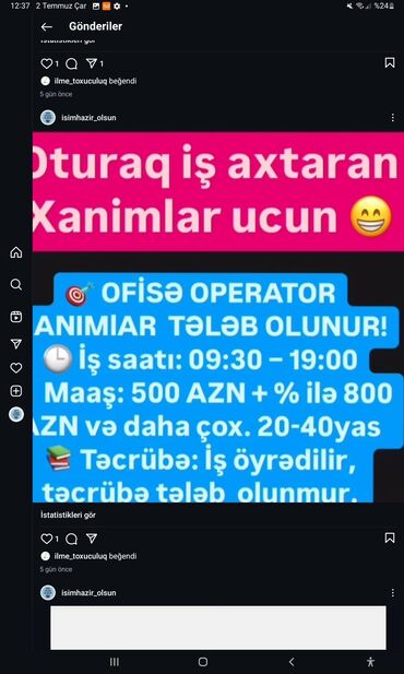 Tikinti ixtisasları: Salam biz iş agentliyiyik size işe yönlendiririk qeydiyyata 10 azn