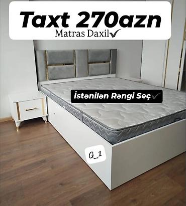 Modern dizaynda iki nəfərlik taxt. Komplektə matras daxildir. Yumşaq