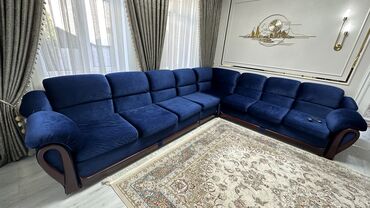 мебель угловой диван: Бурчтук диван, түсү - Көк, Колдонулган