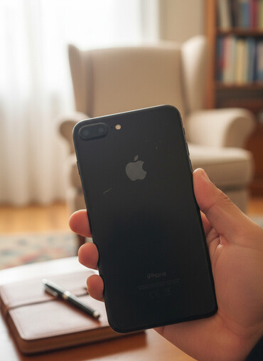 Apple iPhone: IPhone 8 Plus, Б/у, 32 ГБ, Черный, Чехол, 97 % — 2