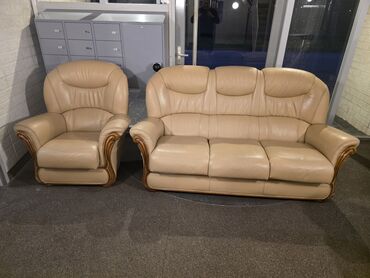 Stilske garniture: Kožna garnitura za dnevni boravak – komplet 1 - Sastav: trosed sa tri — 9