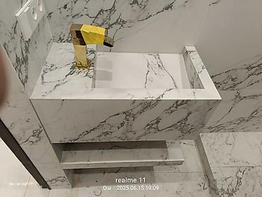 office table: Раковина для ванной, Особенности: Матовое, Квадратная форма, Материал: Искусственный камень — 6