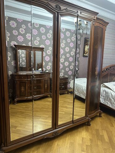 кровать двуспальная с матрасом: 2 təknəfərlik çarpayı, Komod, Termo, 2 tumba, İşlənmiş