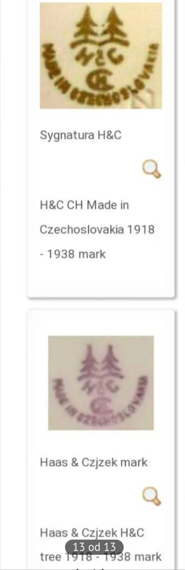 Čajnici: Bokal veci Hass--Czjzek 1918 do 1938g.Cehoslovacka. Bokal,perfektan — 14