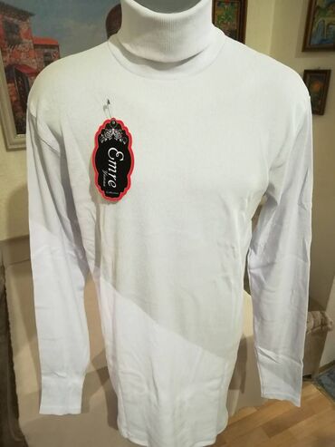 džemper i košulja: Nova muska pamucna rolka Emre u beloj boji 3XL. Turska. Vrlo dobra