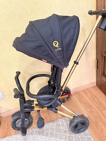 Детские велосипеды: Детский трехколесный велосипед-коляска QPlay NOVA+ (Black-Gold) - — 1