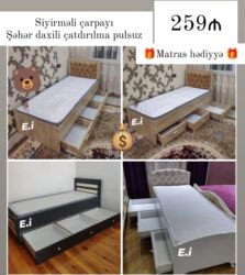 Masa və oturacaq dəstləri: Yeni, Təknəfərlik çarpayı, Siyirməli