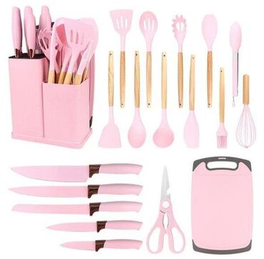 шеф нож: Кухонный набор из 19 предметов в едином стиле с подставкой. Состав