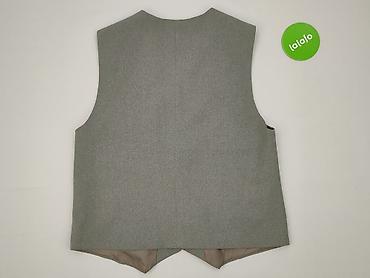 pull i bear bluza: Męska kamizelka garniturowa, rozmiar 52. - Kolor: szary melanż - Krój — 3