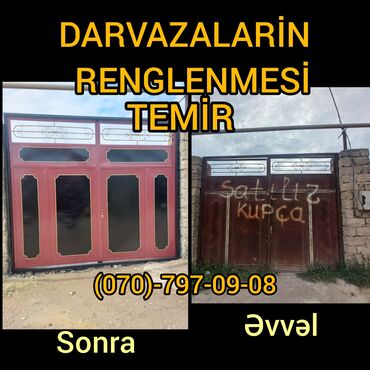 Plitə işləri: Darvazalari̇n renglenmesi̇ temi̇r xi̇dməti̇ malyarkasi̇ metal astar