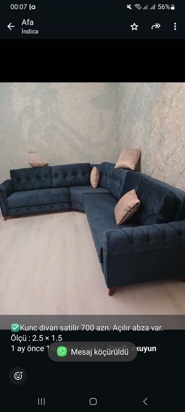 Masa və oturacaq dəstləri: Künc divan